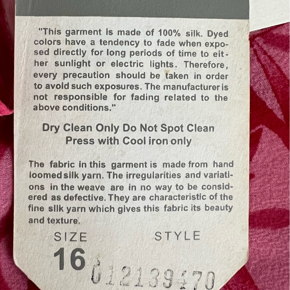 Adriana Papell Silk Pink & Red Floral Print Wrap Jacket Vintage Size 16 NWT - Picture 15 of 16